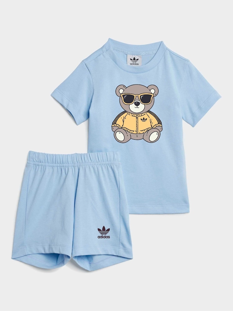 adidas Originals Infant Bear Graphic T-Shirt and Shorts Set - Imaginea 2 din 8