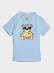 adidas Originals Infant Bear Graphic T-Shirt and Shorts Set - Imaginea 3 din 8