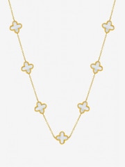 Jon Richard Gold Tone Waterproof Mother of Pearl Clover Station Necklace - Image 3 of 3