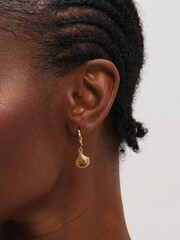 Jon Richard Gold Tone Waterproof Shell Hoop Earrings - Image 3 of 3