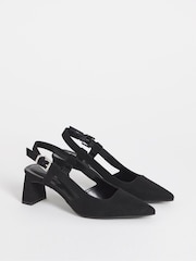 Simply Be Black Pointed Toe Slingback With Statement Heels - Image 2 of 4