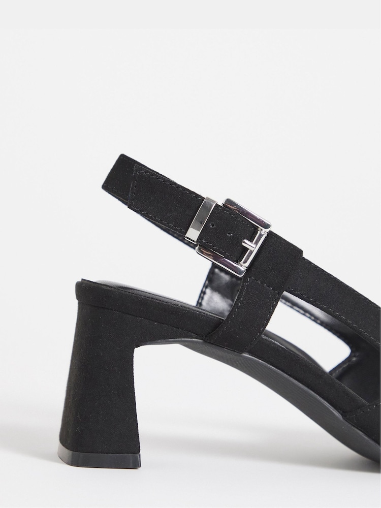 Simply Be Black Pointed Toe Slingback With Statement Heels - Image 4 of 4