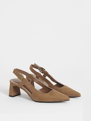 Simply Be Natural Pointed Toe Slingback With Statement Heels - Image 2 of 4