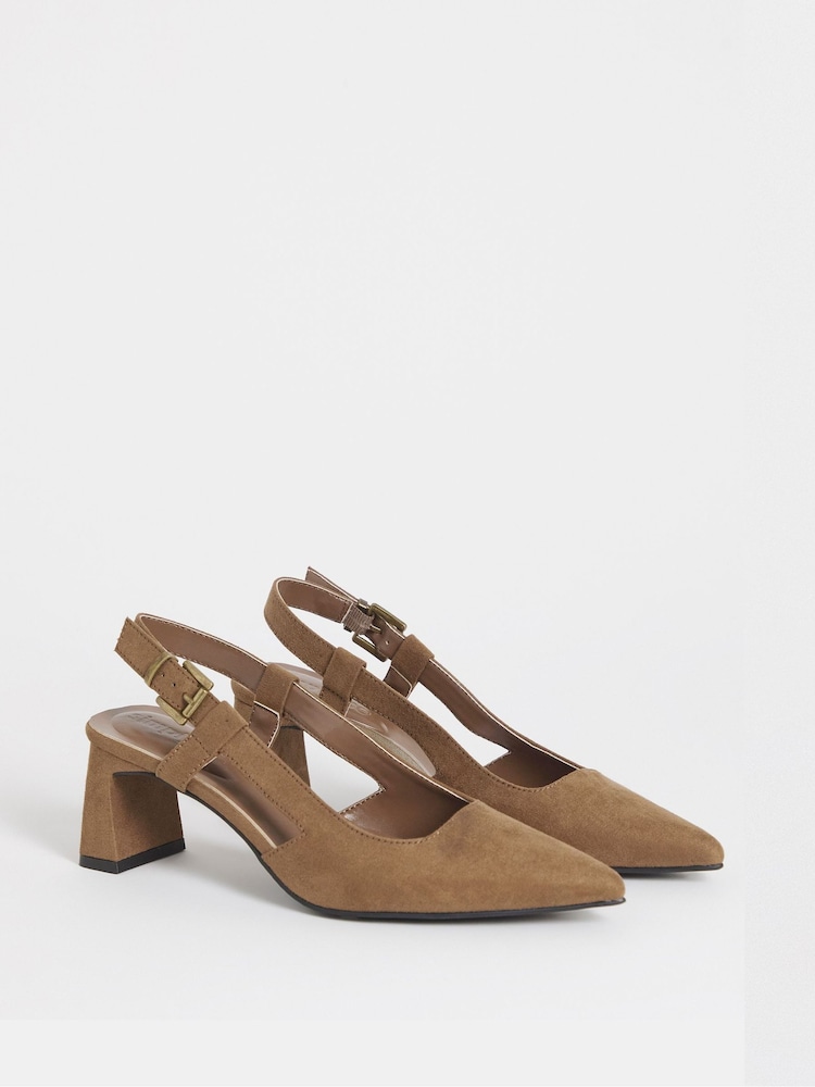 Simply Be Natural Pointed Toe Slingback With Statement Heels - Image 2 of 4