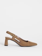 Simply Be Natural Pointed Toe Slingback With Statement Heels - Image 3 of 4