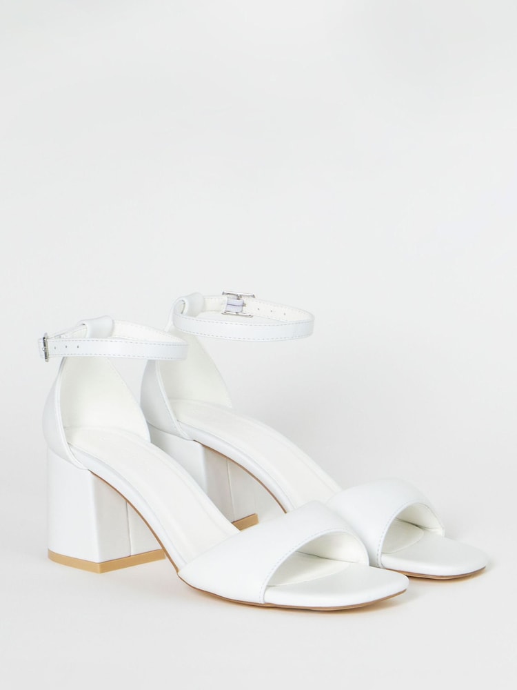 Simply Be White Extra Wide Fit Barely There Heeled Sandals - Image 2 of 4