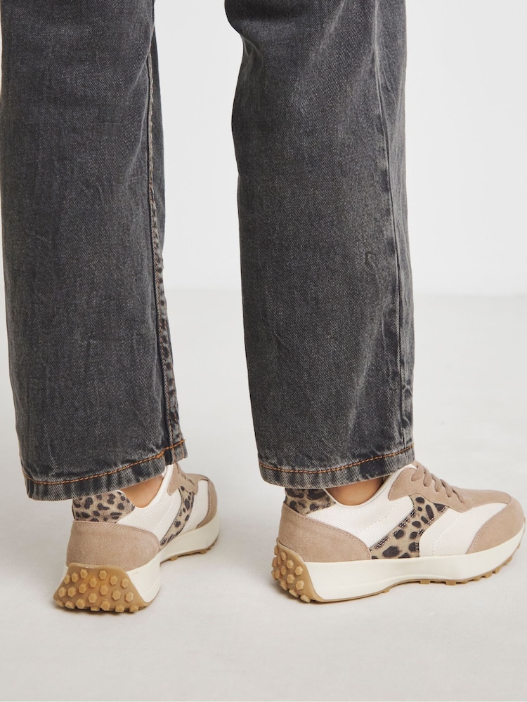 Hellbraun - Simply Be Retro-Läufer-Turnschuhe - Bild 2 von 4