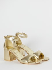 Simply Be Gold Wide Fit Barely There Heeled Gold Sandals - Image 2 of 4