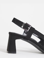 Simply Be Soft Black Pointed Toe Slingback With Statement Heels - Image 4 of 4