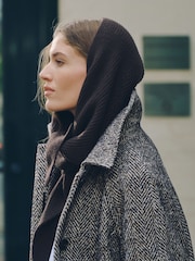 Chocolate Brown N.Premium Cashmere Triangle Scarf - Image 5 of 5