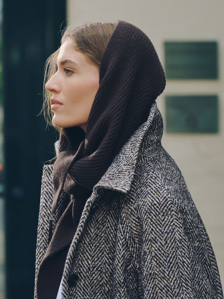 Chocolate Brown N.Premium Cashmere Triangle Scarf - Image 5 of 5