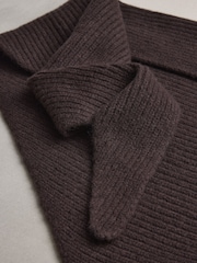 Chocolate Brown N.Premium Cashmere Triangle Scarf - Image 7 of 8