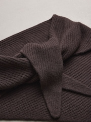Chocolate Brown N.Premium Cashmere Triangle Scarf - Image 8 of 8