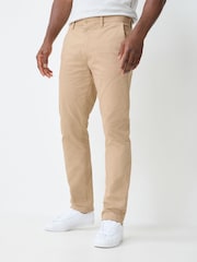 Lacoste Brown Slim Fit Stretch Twill Chino Trousers - Image 1 of 4