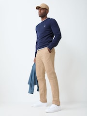 Lacoste Brown Slim Fit Stretch Twill Chino Trousers - Image 2 of 4