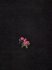 Love & Roses Black Floral Embroidered Cord Mini Skirt - Image 5 of 5