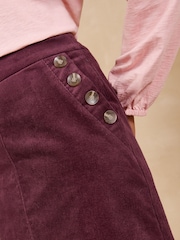 Love & Roses Cord Sailor Button Mini Skirt - Image 3 of 4