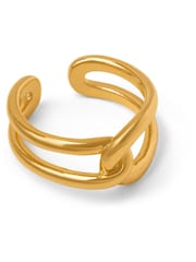 Orelia London Gold Tone Interlocking Open Adjustable Ring - Image 1 of 2