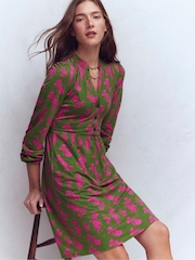 Boden Green Amy Short Jersey Dress - Image 1 of 6