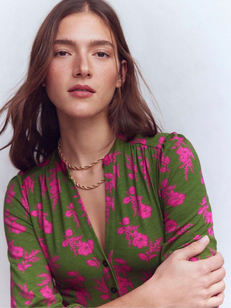 Boden Green Amy Short Jersey Dress - Image 2 of 6