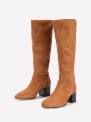 Boden Brown Block Heel Stretch Boots - Image 3 of 4