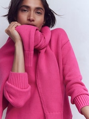 Boden Pink Lucy Oversized Cotton Jumper - Image 1 of 7