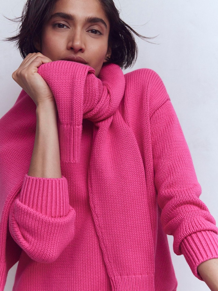 Boden Pink Lucy Oversized Cotton Jumper - Image 1 of 7