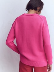 Boden Pink Lucy Oversized Cotton Jumper - Image 3 of 7