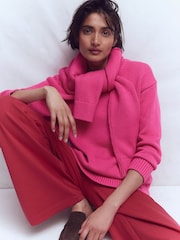 Boden Pink Lucy Oversized Cotton Jumper - Image 5 of 7