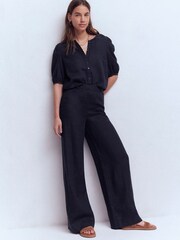 Boden Blue Leah Short Sleeve Linen Top - Image 4 of 5