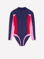 Boden Blue Sporty Raglan Sleeve Swimsuit - Image 5 of 6
