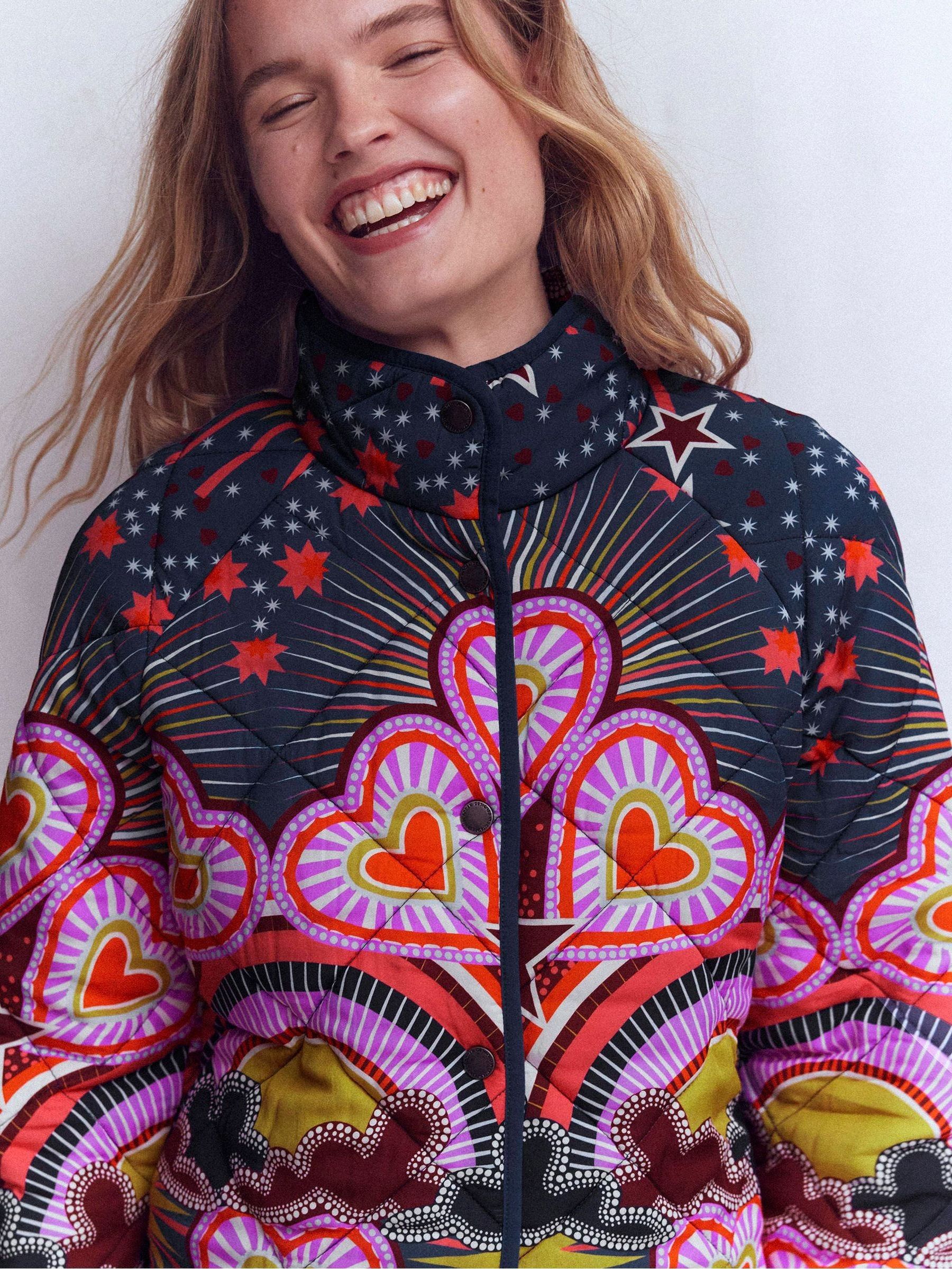 Buy Boden Blue Printed Quilted Jacket from Next USA
