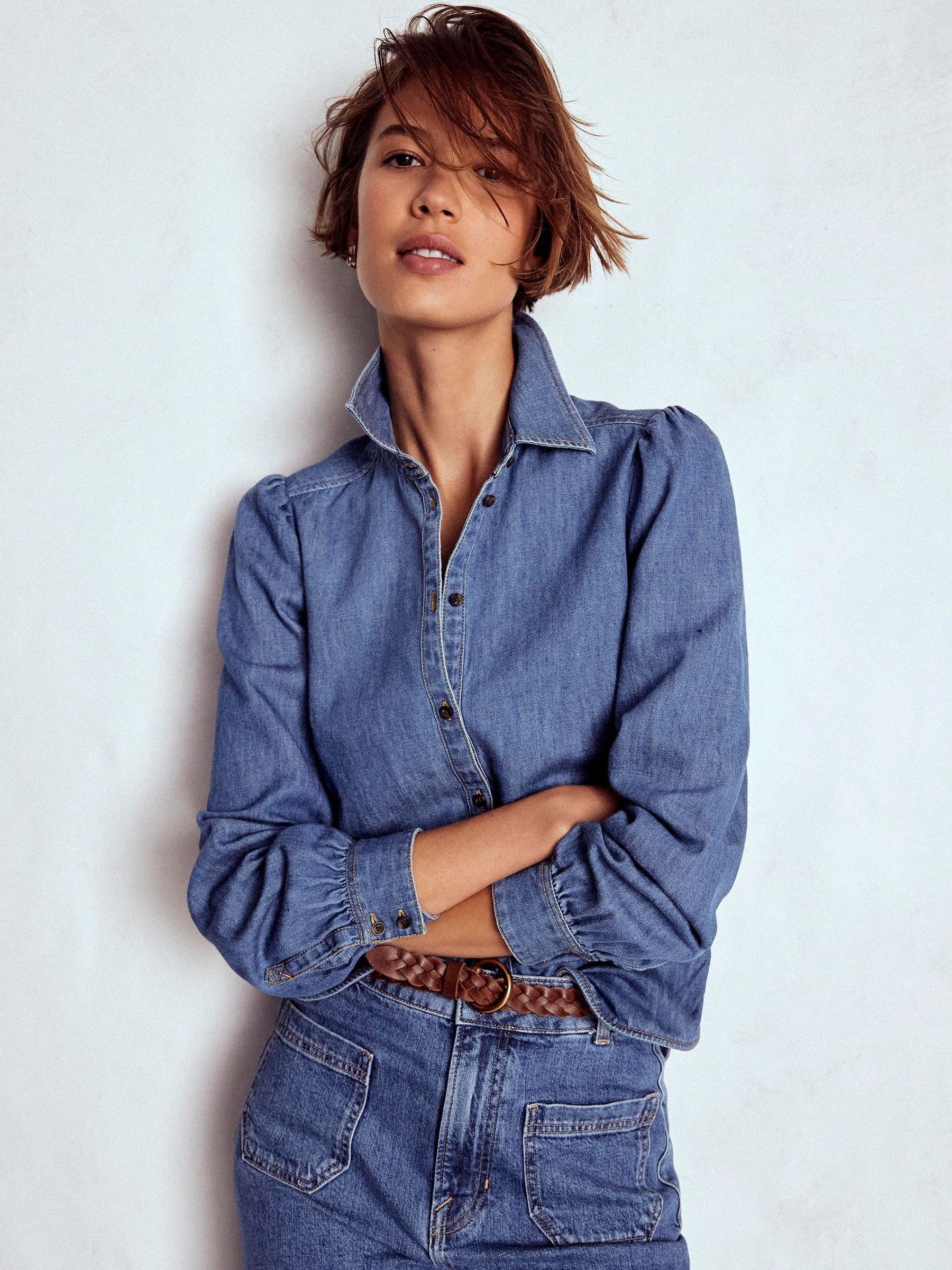 シャツ/ブラウス(長袖/七分) argue COTTON LINEN DENIM MELLOW SHIRTS Kamakura Shirts | Dark Blue Japanese Denim 7oz BD Shirt | Fine