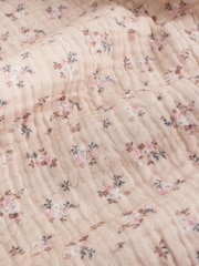 Pink Ditsy Floral Muslin Baby Fleece Blanket - Image 3 of 5