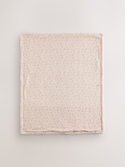 Pink Ditsy Floral Muslin Baby Fleece Blanket - Image 5 of 5