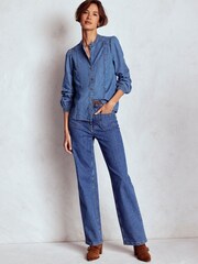 Boden Blue Rhea Trim Insert Denim Top - Image 4 of 6