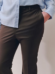Chocolate Brown Tailored Bootcut Trousers With Wool - Image 3 of 6