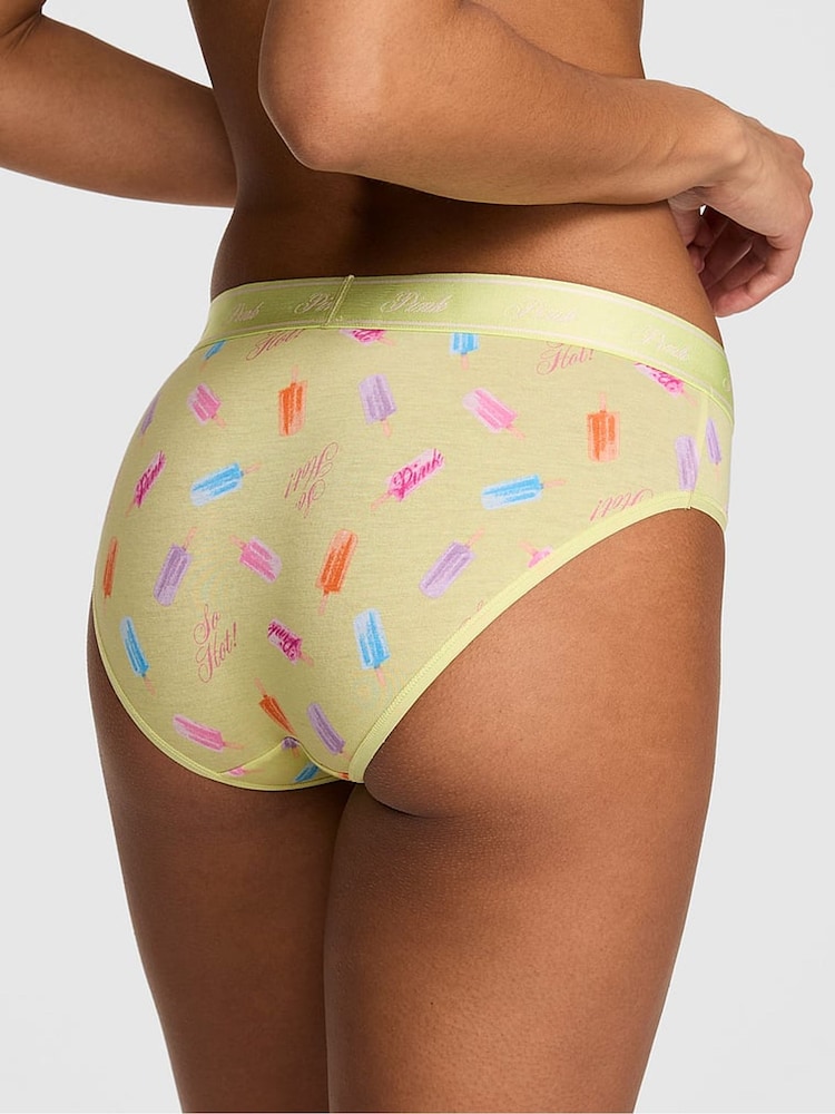 Victoria's Secret PINK Tropical Pear Green Hipster Cotton Logo Knickers - Image 2 of 2
