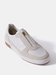 Mint Velvet White Rylie Suede Slip On Trainers - Image 3 of 5