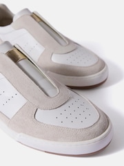 Mint Velvet White Rylie Suede Slip On Trainers - Image 4 of 5