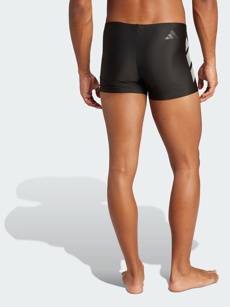 adidas Black Big Bars Swim Boxers - Image 2 of 5