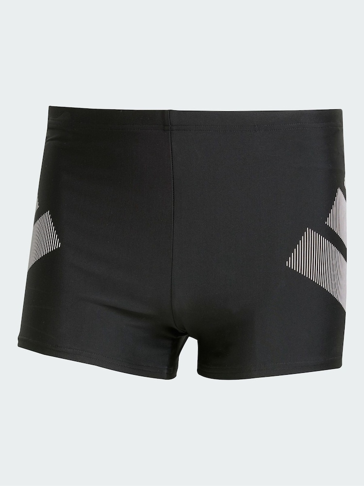 adidas Black Big Bars Swim Boxers - Image 5 of 5