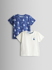 JoJo Maman Bébé Navy Blue Boat T-Shirt - Image 1 of 7
