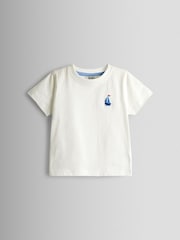 JoJo Maman Bébé Navy Blue Boat T-Shirt - Image 2 of 7