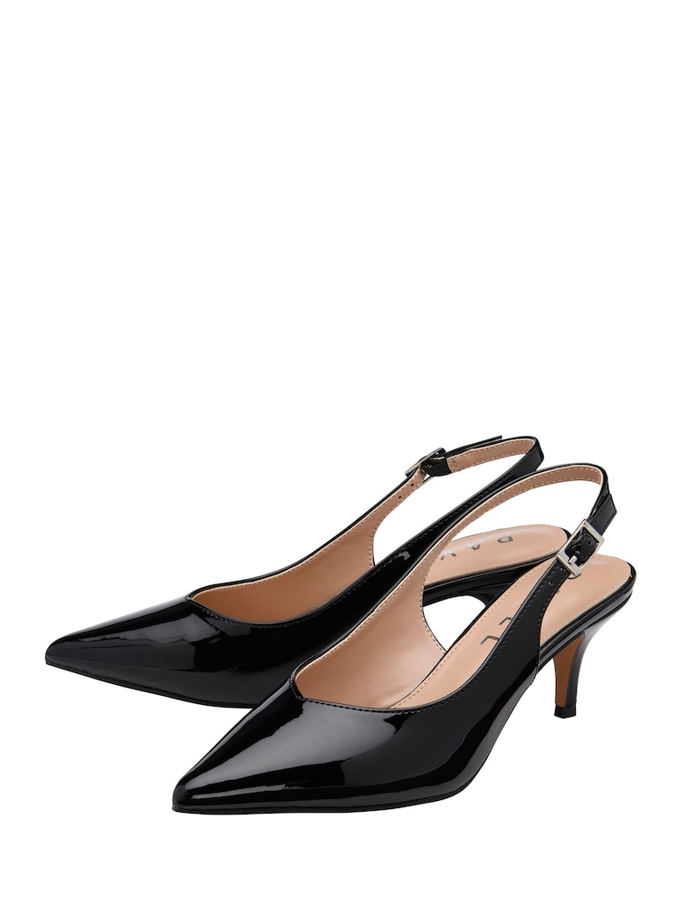 Ravel Black Slingback Court Shoe On A Kitten Heels - Image 2 of 4