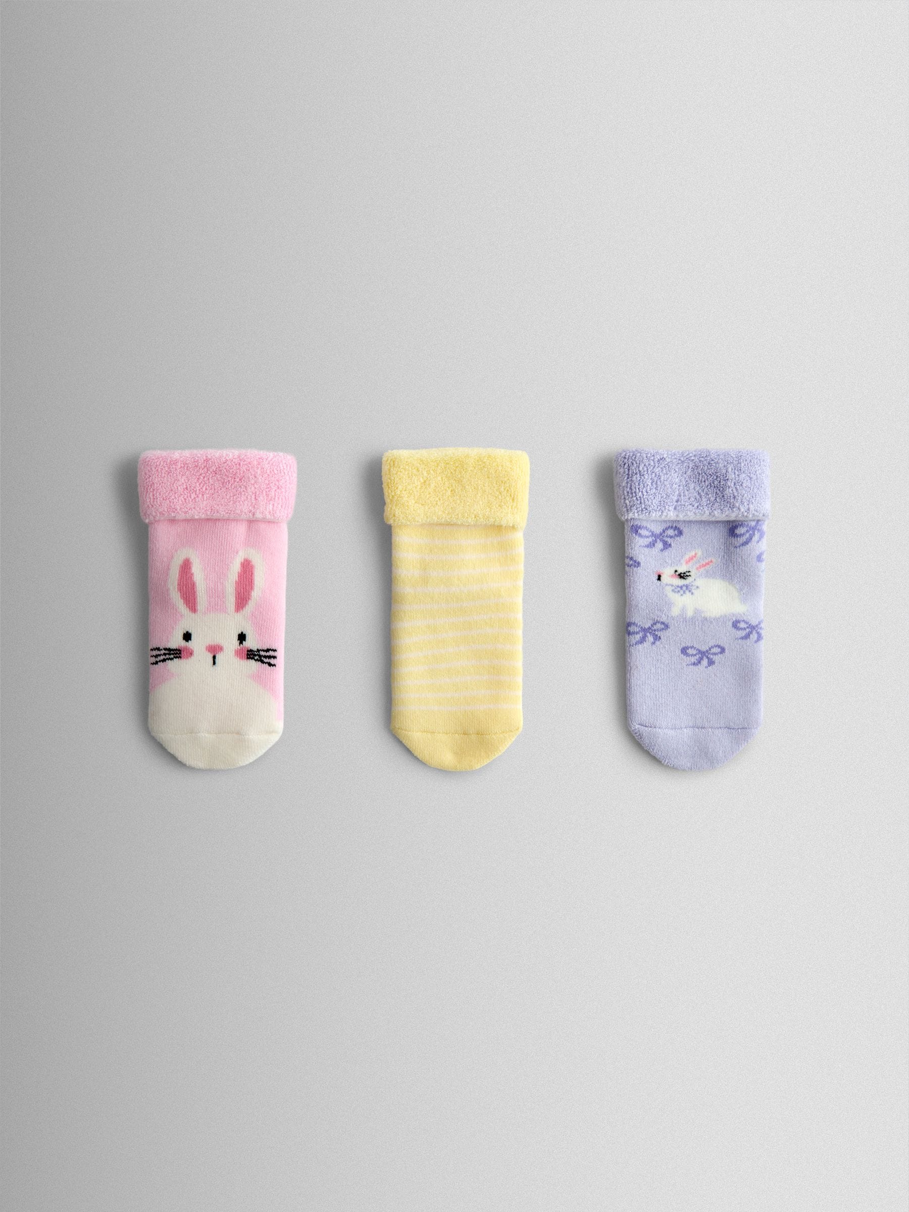 Jojo Maman Bébé Pastel 3-Pack Bunny Socks
