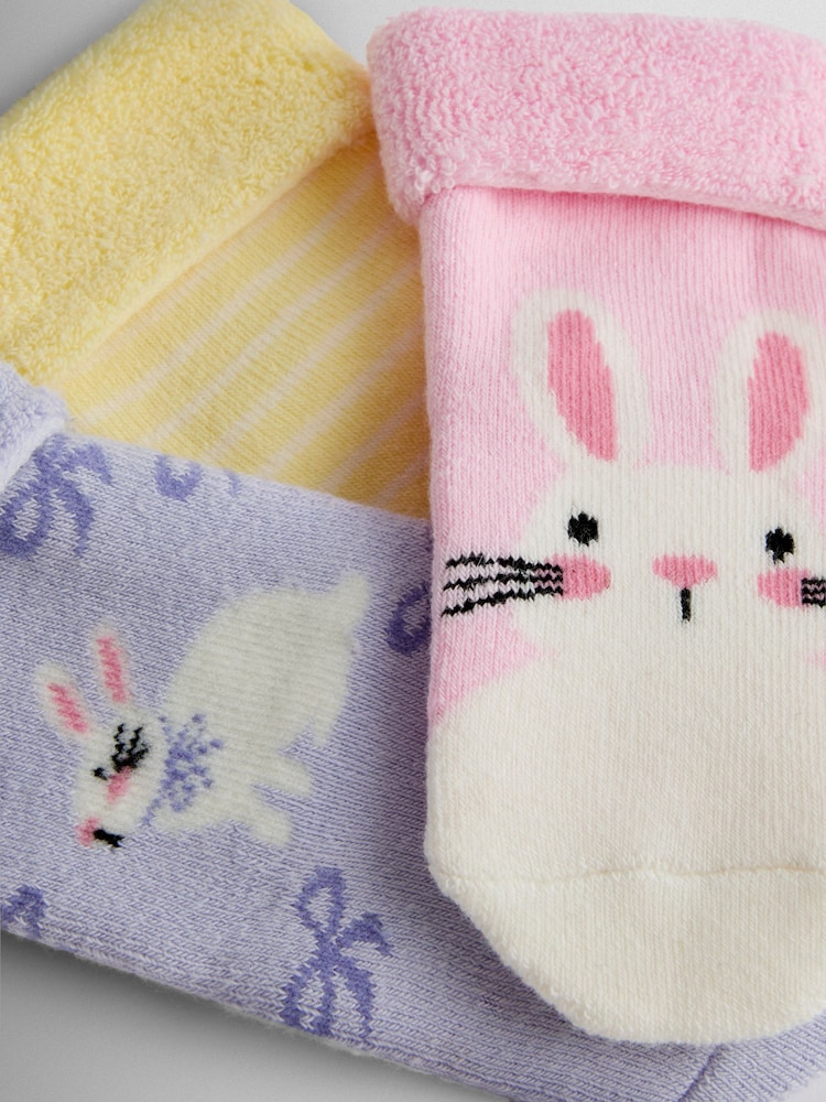 JoJo Maman Bébé Pastel 3-Pack Bunny Socks - Image 5 of 5