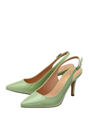 Ravel Green Slingback Court Shoe On A Kitten Heels - Image 2 of 4