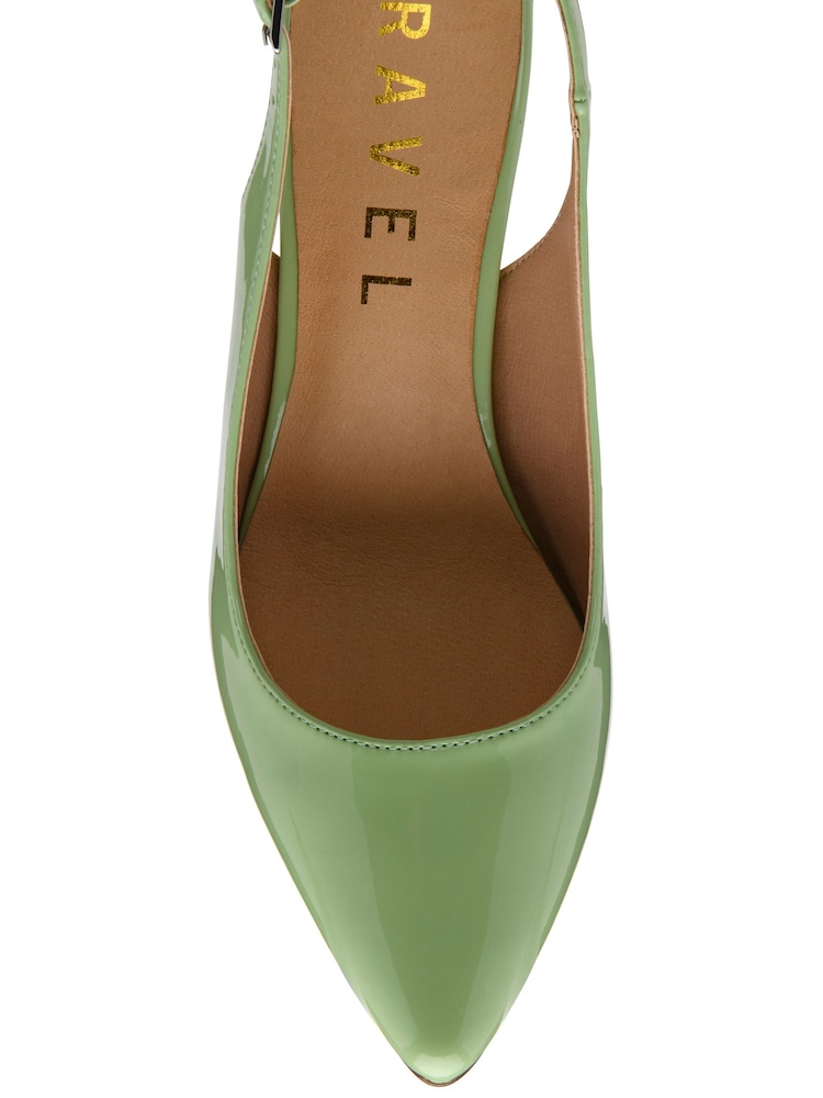 Ravel Green Slingback Court Shoe On A Kitten Heels - Image 4 of 4