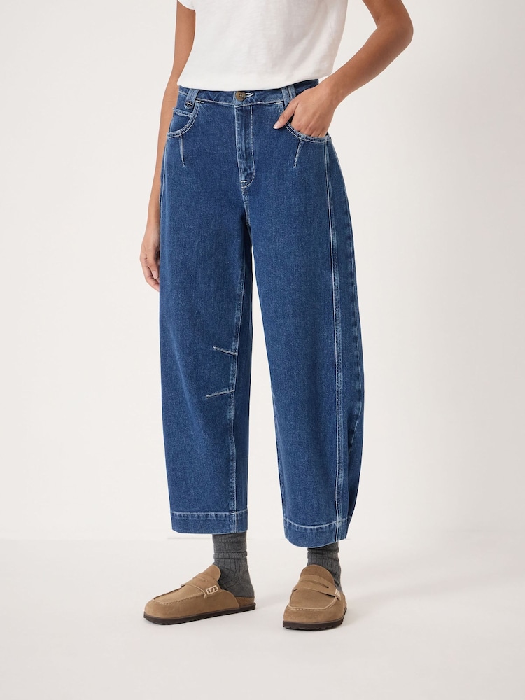 Hush Blue Bryce Seam Detail Barrel Leg Jeans - Image 1 of 5